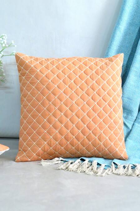 Shop Mid July Home Multi Color Cotton Quilted Classic Cushion Cover 4 Pcs Set at Aza Fashions Shop_Mid July Home_Multi Color Cotton Quilted Classic Cushion Cover 4 Pcs Set_at_Aza_Fashions