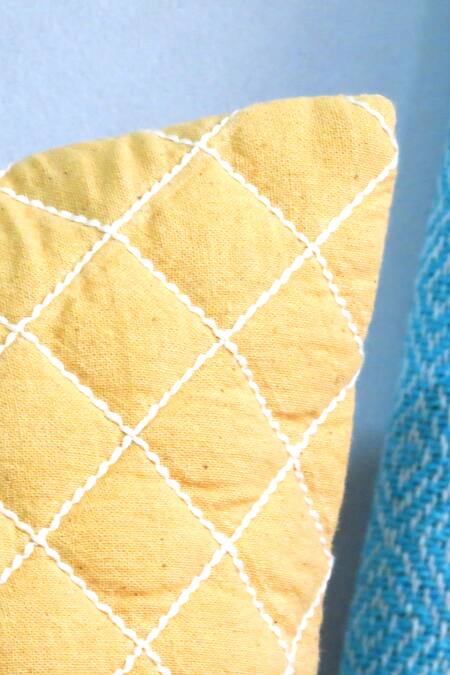 Shop Mid July Home Multi Color Cotton Quilted Classic Cushion Cover 4 Pcs Set Online at Aza Fashions Shop_Mid July Home_Multi Color Cotton Quilted Classic Cushion Cover 4 Pcs Set_Online_at_Aza_Fashions