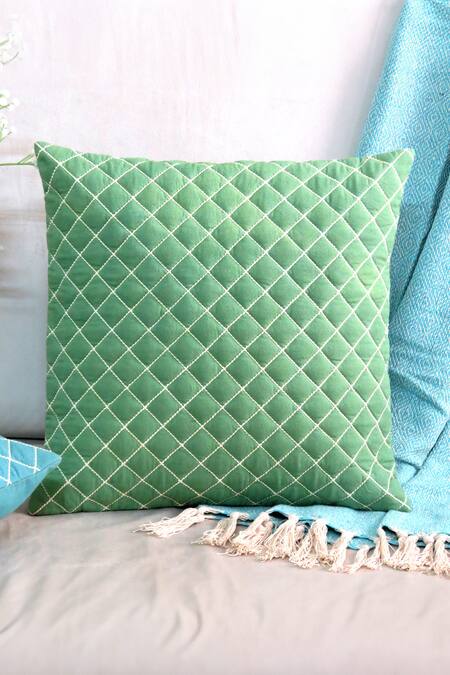Shop Mid July Home Multi Color Cotton Quilted Classic Cushion Cover 4 Pcs Set Shop_Mid July Home_Multi Color Cotton Quilted Classic Cushion Cover 4 Pcs Set