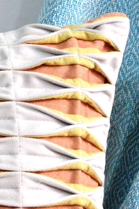 Mid July Home Multi Color Velvet, Cotton Soft Sculptures Pintuck Cushion Cover 3 Pcs Set at Aza Fashions Mid July Home_Multi Color Velvet, Cotton Soft Sculptures Pintuck Cushion Cover 3 Pcs Set_at_Aza_Fashions