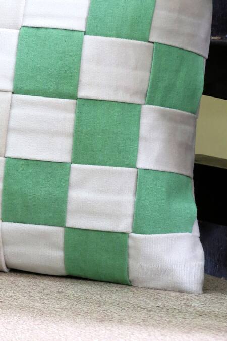 Buy_Mid July Home_Off White Velvet, Contemporary Elegance Square Shaped Cushion Cover 3 Pcs Set_Online_at_Aza_Fashions