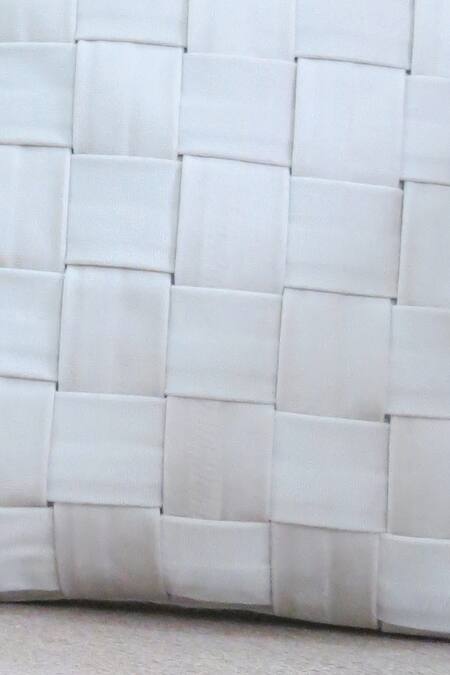 Shop_Mid July Home_Off White Velvet, Contemporary Elegance Square Shaped Cushion Cover 3 Pcs Set