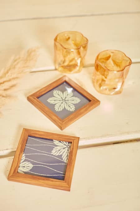 Inheritance India Blossom Block Print 6 Pcs Coasters 