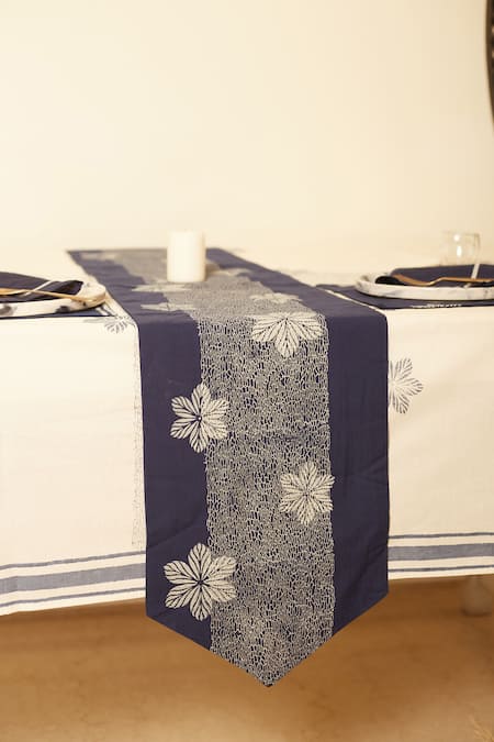 Inheritance India Floral Bloom Print Table Runner 