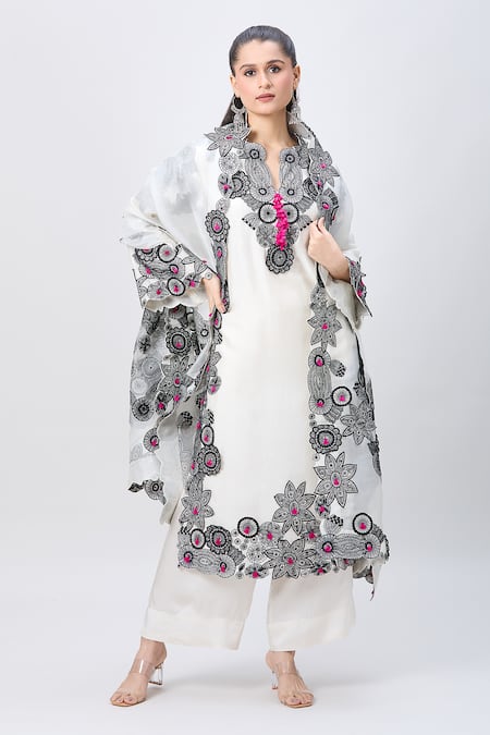 MINAXI DADOO Thread Embroidered Long Kurta Set 