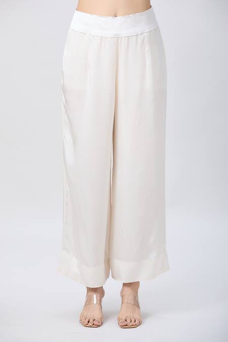 Buy_Minaxi Dadoo_Ivory Organza, Chanderi Embroidery, Tassels Collared Thread Long Kurta Set _Online_at_Aza_Fashions