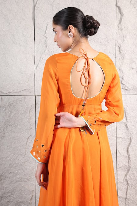 Kiran Kalsi Mirror Hand Embroidered Anarkali & Palazzo Set 