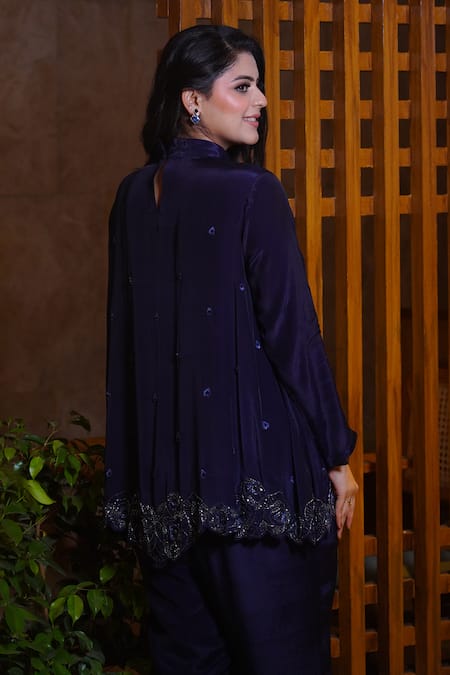 Myra Clothing Line Asymmetric Bead Embellished Tunic With Pant 
