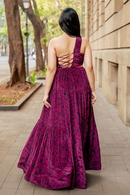 Essay By Sumedha Agrawal Floral Print Tiered Dress 
