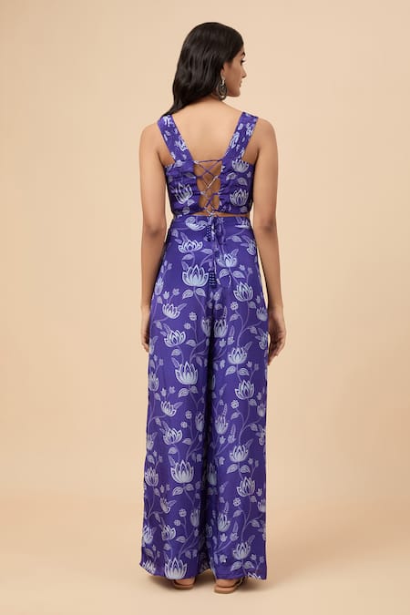 Essay By Sumedha Agrawal Floral Print Crop Top With Pant 
