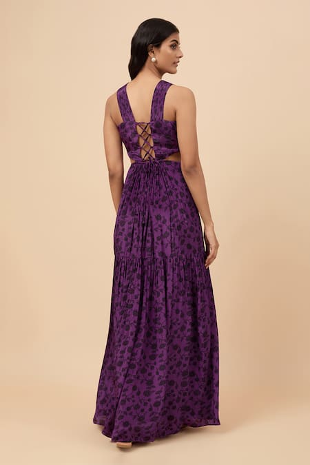 Essay By Sumedha Agrawal Floral Print Pleated Dress 