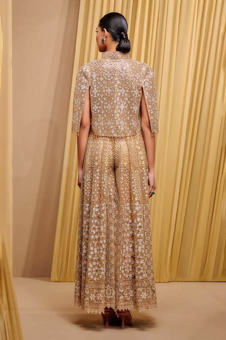 Tarun Tahiliani Architecture Motif Sequin Embroidered Cape 