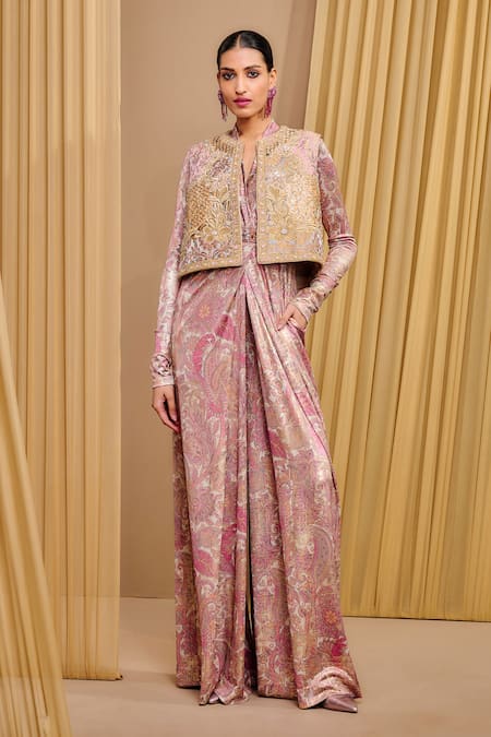 Tarun Tahiliani Hand Embroidered Gilet Jacket 