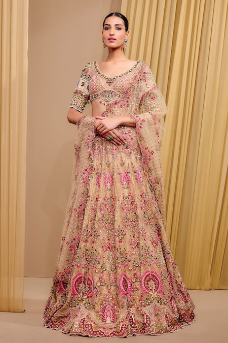 Tarun Tahiliani Flower Vine Embroidered Lehenga Set 