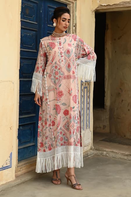 Sage Saga Barkha Floral Print Kaftan 