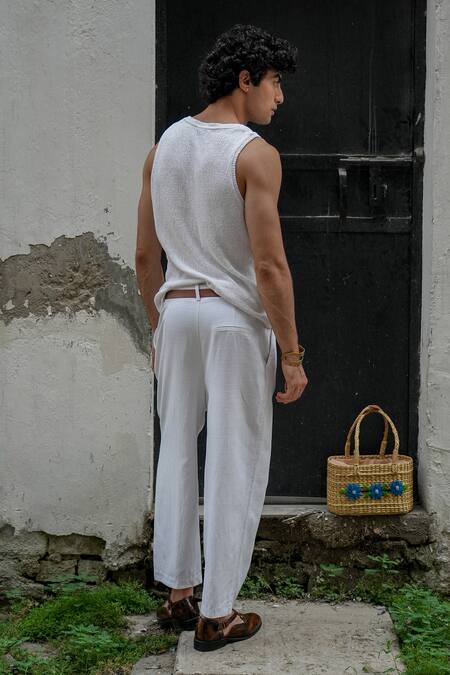 Buy Jatin Malik Grey Cotton, Linen Embroidery Abstract Print Overshirt With Pant Buy_Jatin Malik_Grey Cotton, Linen Embroidery Abstract Print Overshirt With Pant