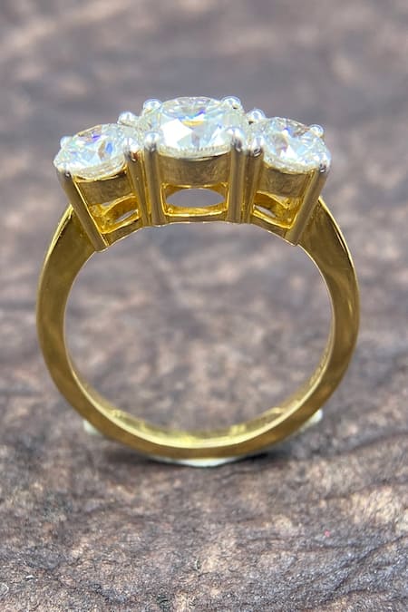 Fiona Diamonds 18kt Yellow Gold Lab Diamond Studded Ring 