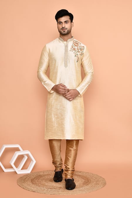 Arihant Rai Sinha Placed Vine Embroidered Kurta With Churidar 