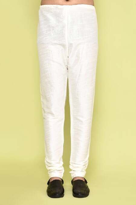 Arihant Rai Sinha_Maroon Silk Plain Kurta With Churidar _Online_at_Aza_Fashions