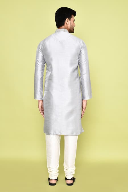 Arihant Rai Sinha Crest Bloom Placket Embroidered Kurta With Churidar 