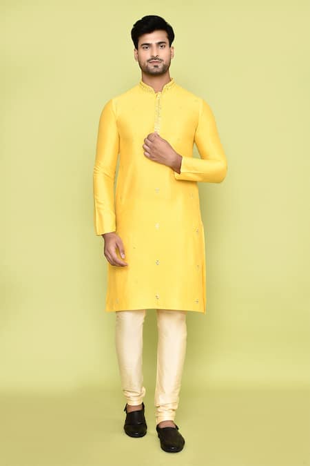 Arihant Rai Sinha Mirror Floweret Embroidered Kurta With Churidar 