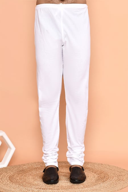 Arihant Rai Sinha_Blue Silk, Cotton Embroidery Persian Bloom Kurta With Churidar _Online_at_Aza_Fashions