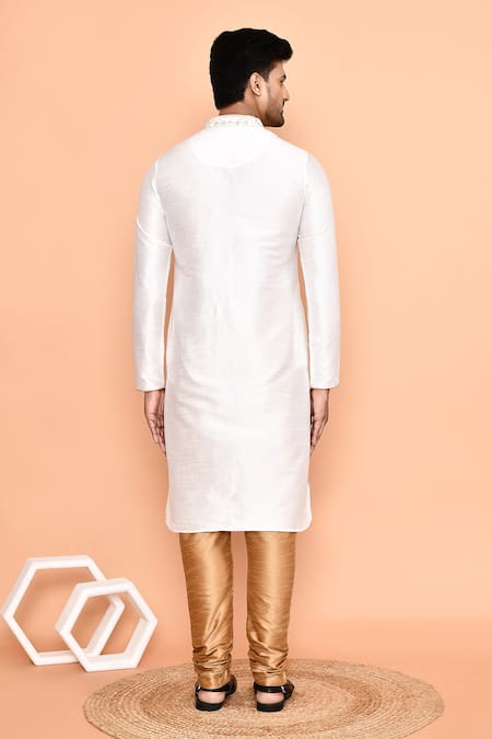 Arihant Rai Sinha Bloom Swerve Yoke Embroidered Kurta With Churidar 