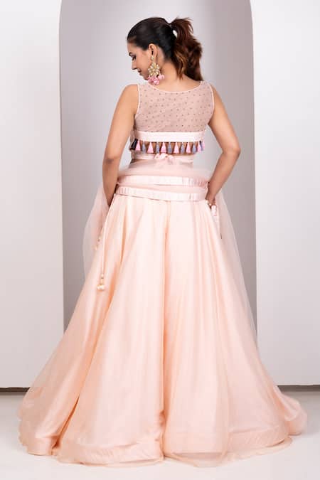 House Of Mithi Kalra Resham Embroidered Lehenga Set 