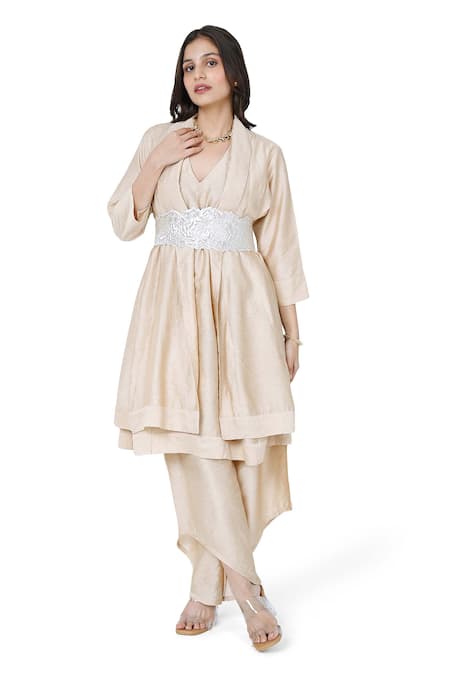 Komal Shah Layered Kurta With Asymmetric Pant Set 