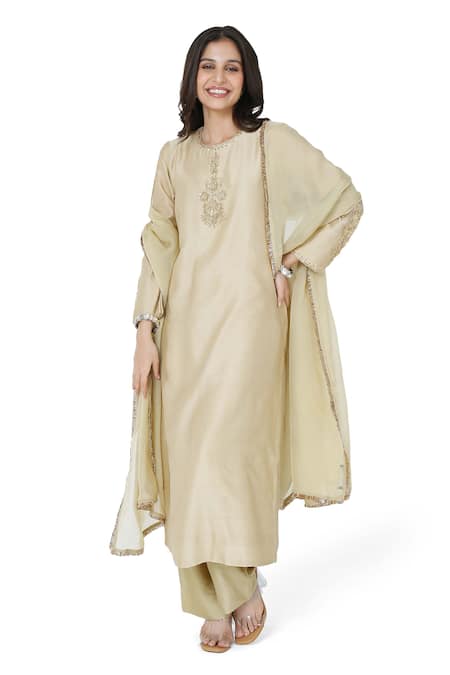 Komal Shah Bead Hand Embroidered Kurta Pant Set 