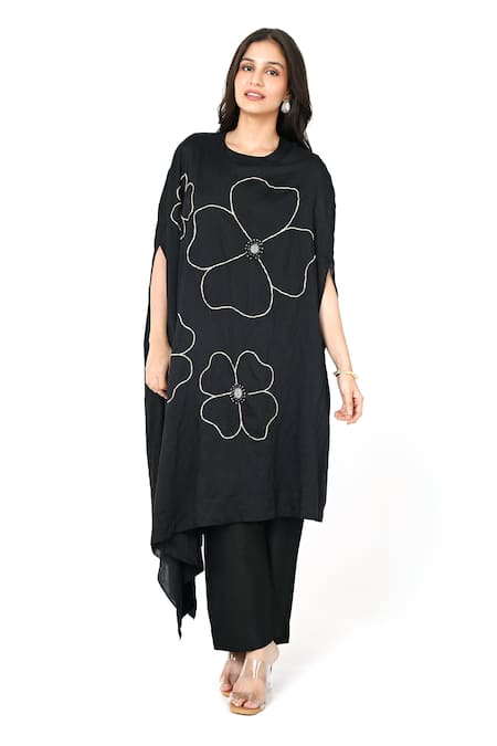 Komal Shah Asymmetric Embroidered Cape & Pant Set 