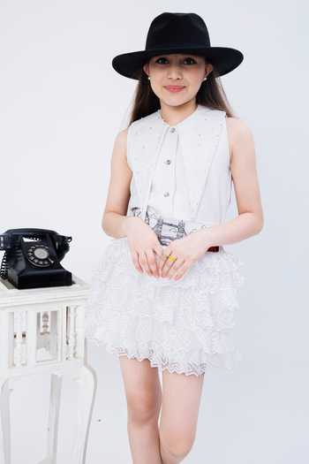 Shop_Hoity Moppet_White Crepe Lace, Embroidery Cosmopolitan Shirt Dress And Skirt Set_Online_at_Aza_Fashions
