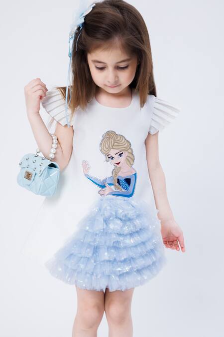 Shop_Hoity Moppet_White Crepe Fringe, Embroidery Elsa Patchwork Dress