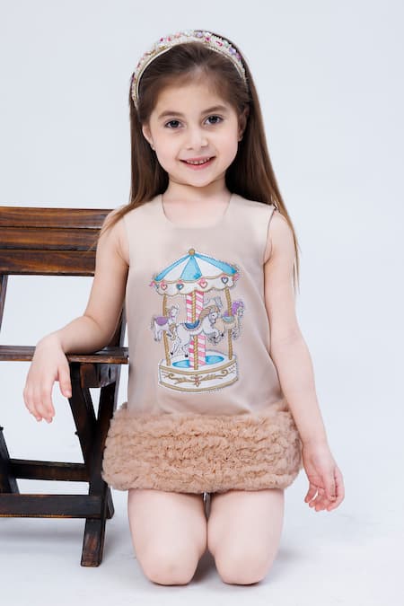 Hoity Moppet Merry Go Round Carousel Embroidered Dress 