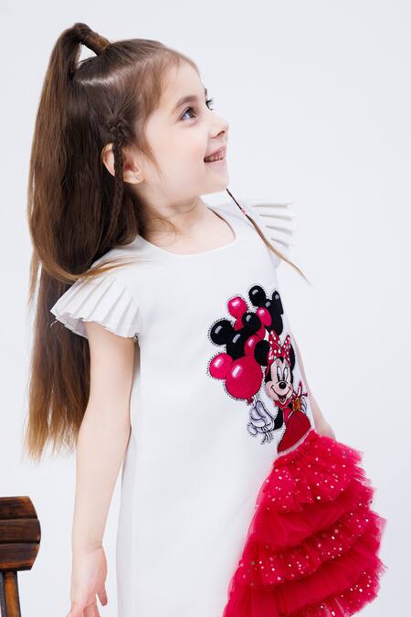 Buy Hoity Moppet White Crepe Sequins Minnie Me Patchwork Embroidered Dress Online at Aza Fashions Buy_Hoity Moppet_White Crepe Sequins Minnie Me Patchwork Embroidered Dress _Online_at_Aza_Fashions