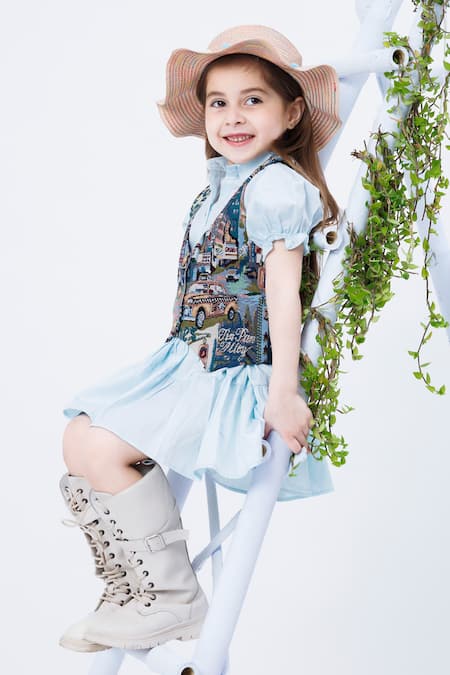 Hoity Moppet Spot Light Shirt Dress With Woven Waistcoat 