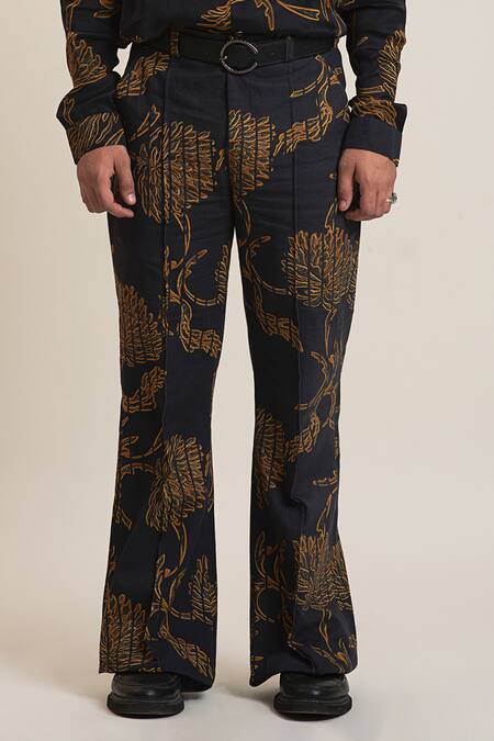 Dark Hour Black Shirt Modal Printed Satin And Pant Set Online at Aza Fashions Dark Hour_Black Shirt Modal Printed Satin And Pant Set _Online_at_Aza_Fashions