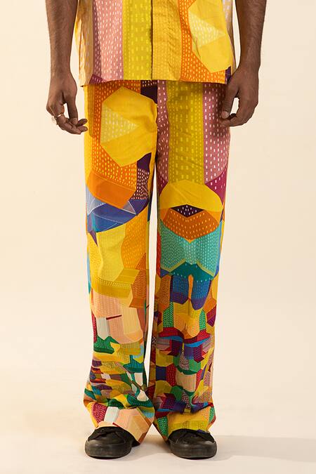 Dark Hour Multi Color Cotton Abstract Print Button Down Shirt Online at Aza Fashions Dark Hour_Multi Color Cotton Abstract Print Button Down Shirt_Online_at_Aza_Fashions