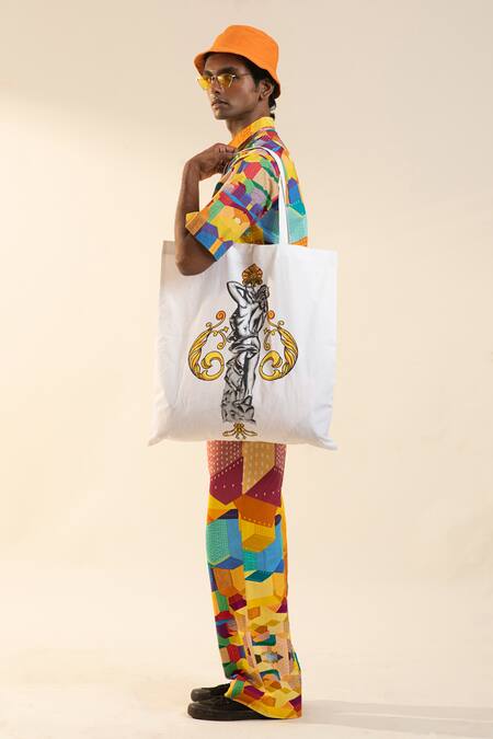 Shop_Dark Hour_Multi Color Cotton Abstract Print Button Down Shirt_Online_at_Aza_Fashions
