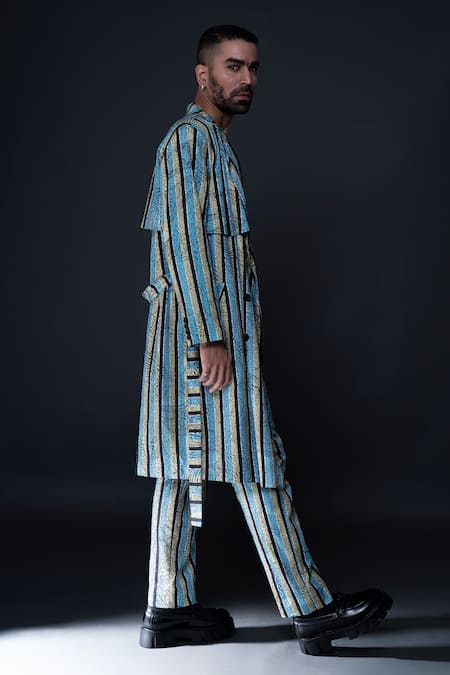 Buy Dark Hour Green Cotton Satin Printed Abstract Longline Jacket Online at Aza Fashions Buy_Dark Hour_Green Cotton Satin Printed Abstract Longline Jacket _Online_at_Aza_Fashions