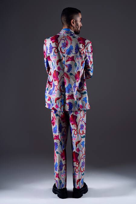 Shop Dark Hour Multi Color 100% Cotton Suiting Print Flower Vine Pant at Aza Fashions Shop_Dark Hour_Multi Color 100% Cotton Suiting Print Flower Vine Pant _at_Aza_Fashions