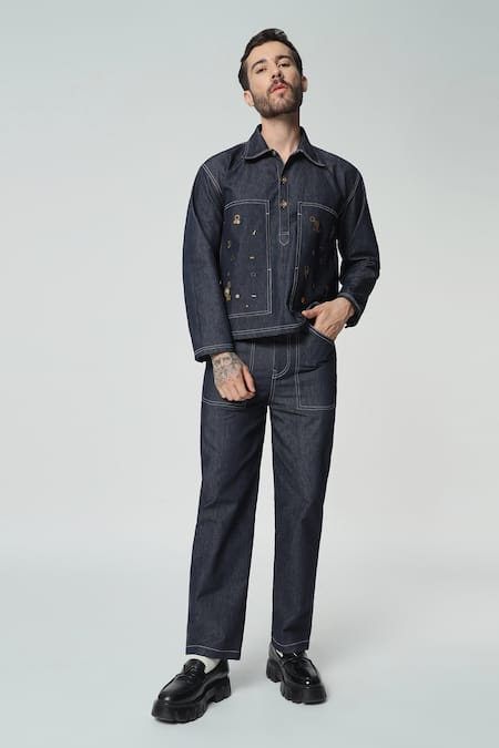 Dark Hour Denim Jacket With Pant 