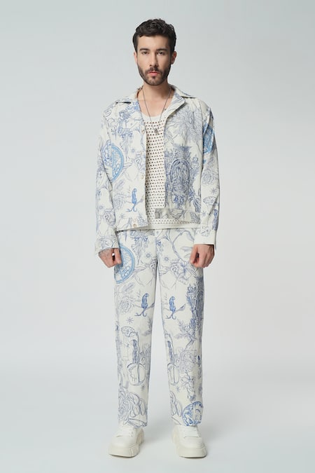 Dark Hour Toile De Jouy Print Shacket 