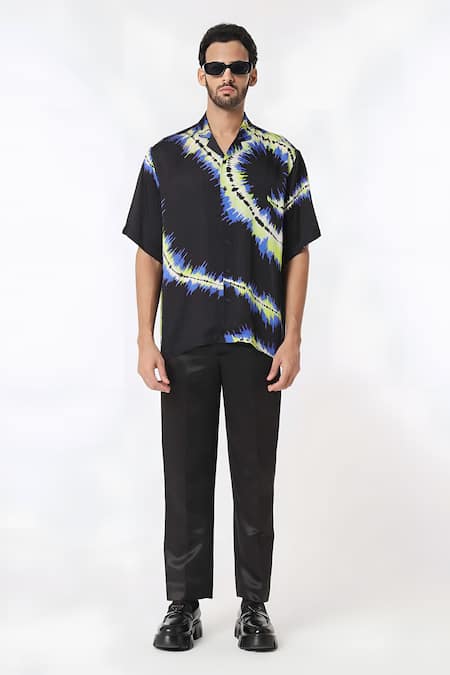 Dark Hour Paint Ripple Print Shirt 