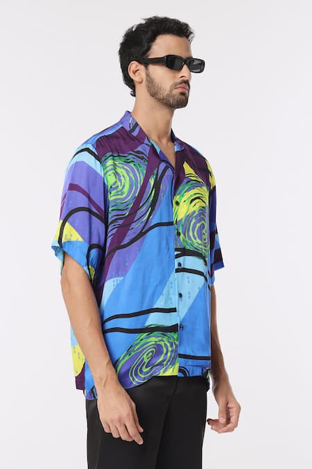 Dark Hour Swerve Ripple Print Shirt 