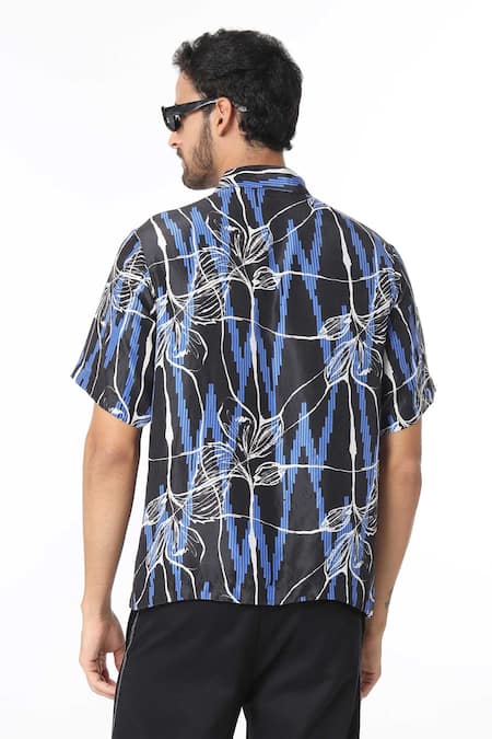Dark Hour Bloom Wave Print Shirt 
