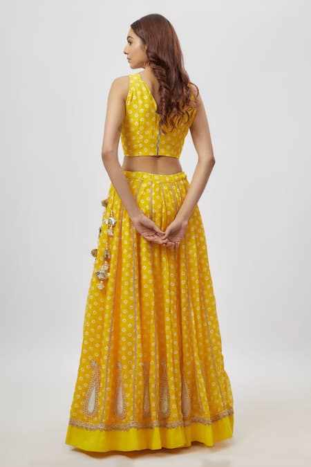 Yuvraani Jaipur Scallop Embroidered Blouse & Lehenga Set 