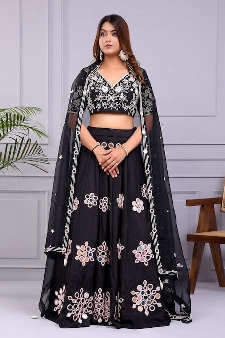 Yuvrani Jaipur Mirror Embroidered Blouse & Lehenga Set 