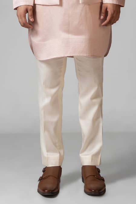 PAARSH Pink Linen, Satin, Cotton Embroidery Hand Kurta Set With Nehru Jacket Online at Aza Fashions PAARSH_Pink Linen, Satin, Cotton Embroidery Hand Kurta Set With Nehru Jacket _Online_at_Aza_Fashions