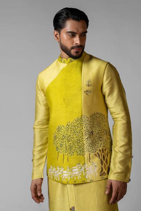 Buy PAARSH Green Bamboo Embroidery Govardhan Hand Kurta Set Online at Aza Fashions Buy_PAARSH_Green Bamboo Embroidery Govardhan Hand Kurta Set _Online_at_Aza_Fashions